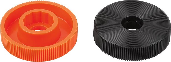 Rändelknöpfe für Schrauben mit Außensechskant, Form A