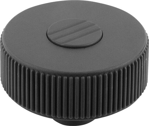 Rändelräder Form H, mit Passbuchse, mit Deckel