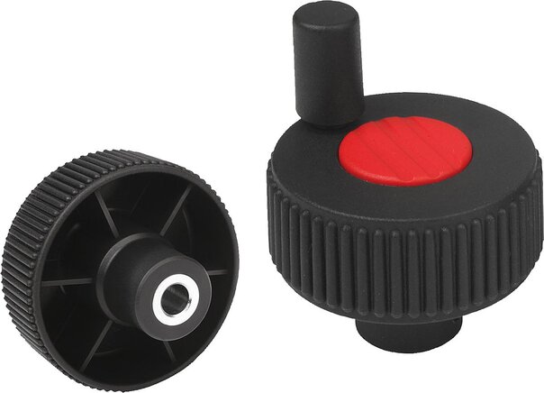 Rändelräder mit Griff, Form H, ohne Querbohrung