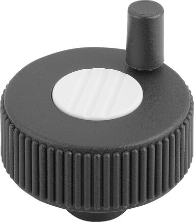 Rändelräder mit Griff, Form H, ohne Querbohrung