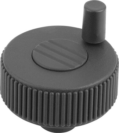 Rändelräder mit Griff, Form M, mit Querbohrung und Gewindestift