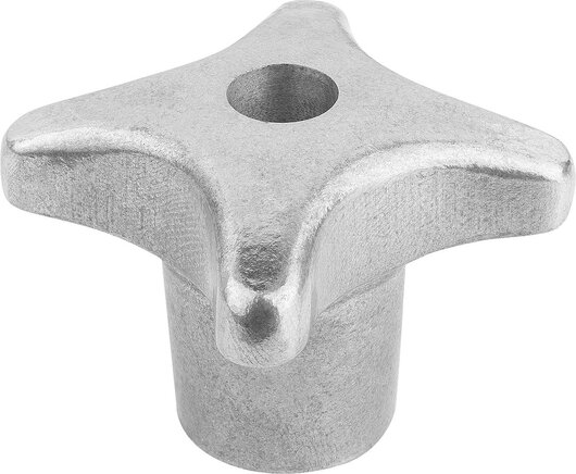 Kreuzgriffe ähnlich DIN 6335 aus Aluminium, Form B, durchgehende Bohrung