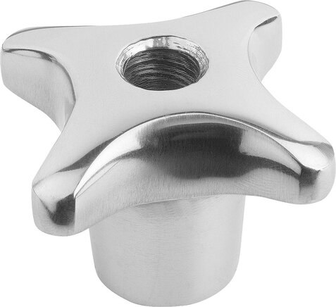 Kreuzgriffe ähnlich DIN 6335 aus Aluminium, Form B, durchgehende Bohrung