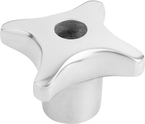 Kreuzgriffe ähnlich DIN 6335 aus Aluminium, Form D, Gewinde aufgebohrt