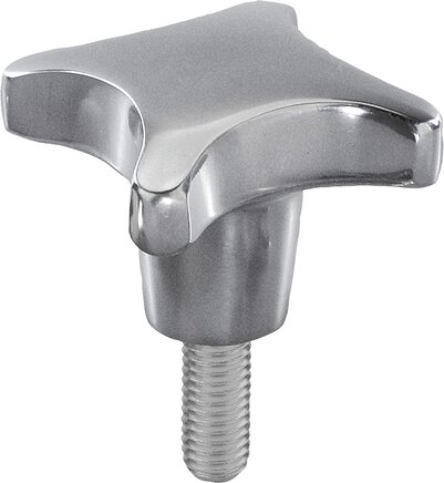 Kreuzgriffe ähnlich DIN 6335 aus Aluminium, Form L, mit Außengewinde