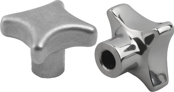 Kreuzgriffe ähnlich DIN 6335 Edelstahl, Form C, Sackloch