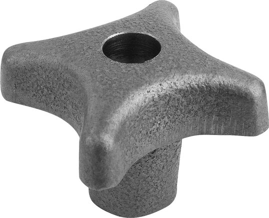 Kreuzgriffe DIN 6335 aus Grauguss, Form D, Gewinde aufgebohrt