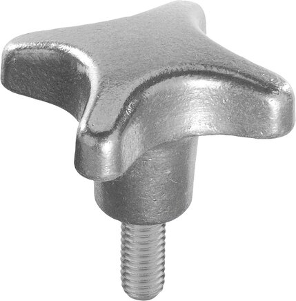 Kreuzgriffe DIN 6335 aus Grauguss, Form L, mit Außengewinde