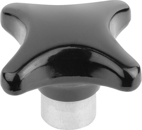 Kreuzgriffe ähnlich DIN 6335, Form E mit vorstehender Stahlbuchse