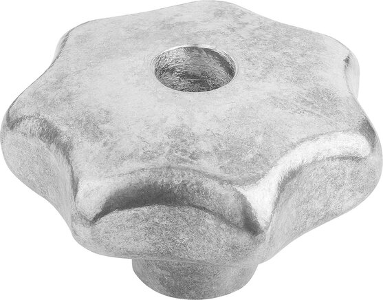 Sterngriffe ähnlich DIN 6336 aus Aluminium, Form D, Gewinde aufgebohrt