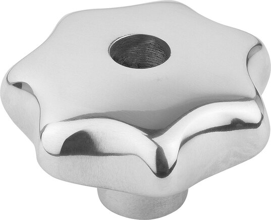 Sterngriffe ähnlich DIN 6336 aus Aluminium, Form D, Gewinde aufgebohrt