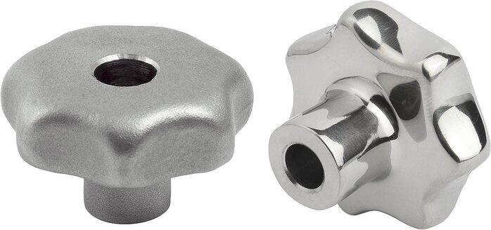 Sterngriffe ähnlich DIN 6336 Edelstahl, Form B, durchgehende Bohrung