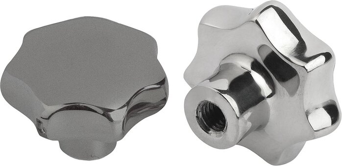 Sterngriffe ähnlich DIN 6336 Edelstahl, Form E, Gewindesackloch