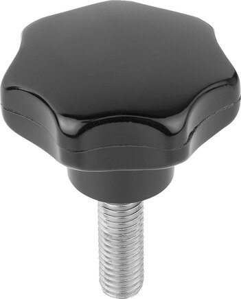 Sterngriffe ähnlich DIN 6336 Stahlteile Edelstahl Form L mit Außengewinde