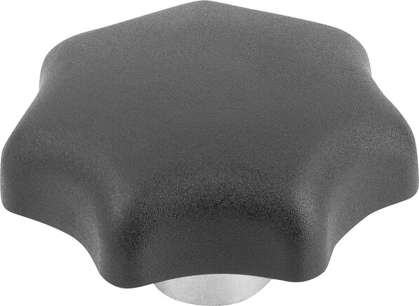 Sterngriffe, Form K, mit vorstehender Gewindebuchse aus Stahl