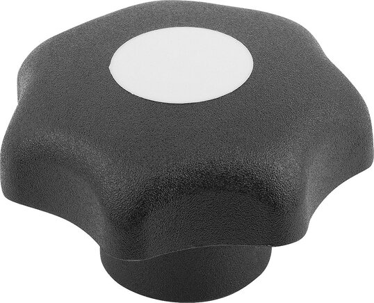 Sterngriffe ähnlich DIN 6336 Stahlteile Edelstahl, Innengewinde mit Deckel, Form K