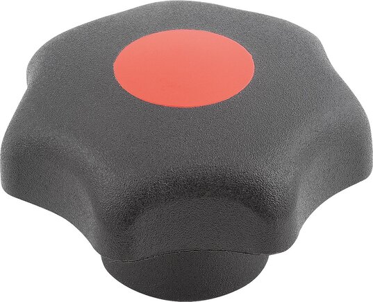 Sterngriffe ähnlich DIN 6336 Stahlteile Edelstahl, Innengewinde mit Deckel, Form K