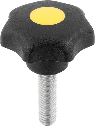 Sterngriffe ähnlich DIN 6336 Stahlteile Edelstahl, Außengewinde, Form L