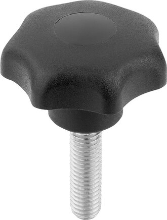 Sterngriffe ähnlich DIN 6336 Stahlteile Edelstahl, Außengewinde, Form L