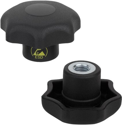 Sterngriffe antistatisch ähnlich DIN 6336, Innengewinde, Form K