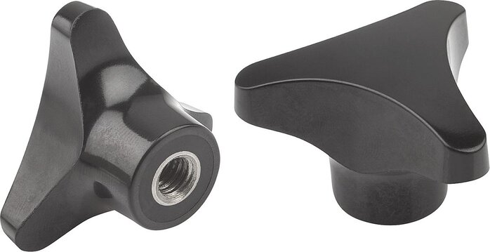 Dreisterngriffe mit hohem Bund, Innengewinde