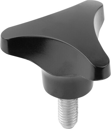 Dreisterngriffe mit hohem Bund, Außengewinde