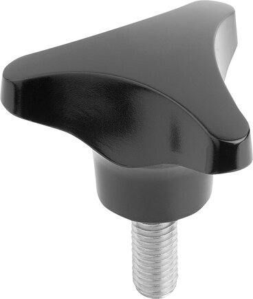 Dreisterngriffe mit hohem Bund, Außengewinde