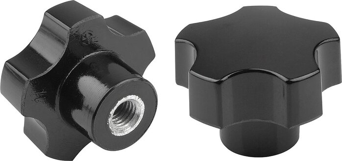 Fünfsterngriffe mit Innengewinde