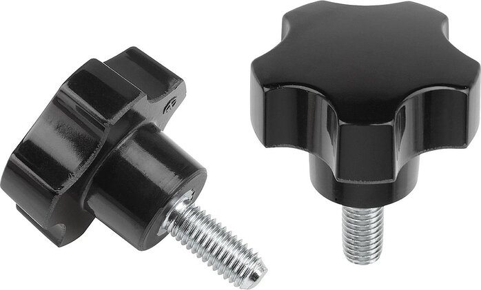 Fünfsterngriffe mit Außengewinde