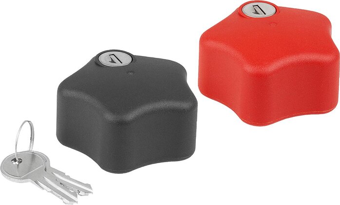 Fünfsterngriffe Kunststoff abschließbar mit Innengewinde