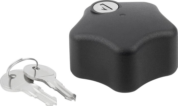 Fünfsterngriffe Kunststoff abschließbar mit Innengewinde