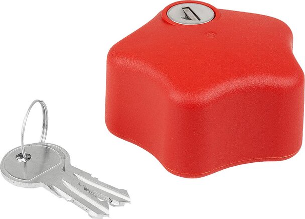 Fünfsterngriffe Kunststoff abschließbar mit Innengewinde