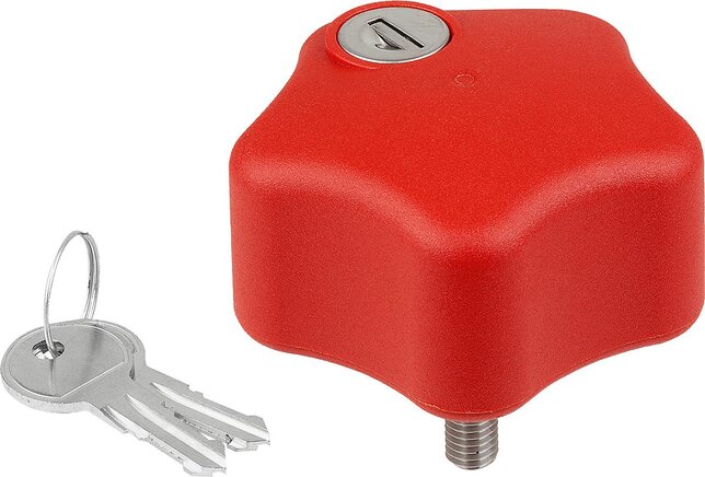 Fünfsterngriffe Kunststoff abschließbar mit Außengewinde