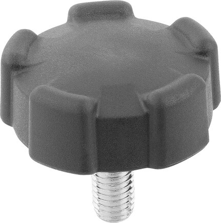 Fünfsterngriffe mit Außengewinde