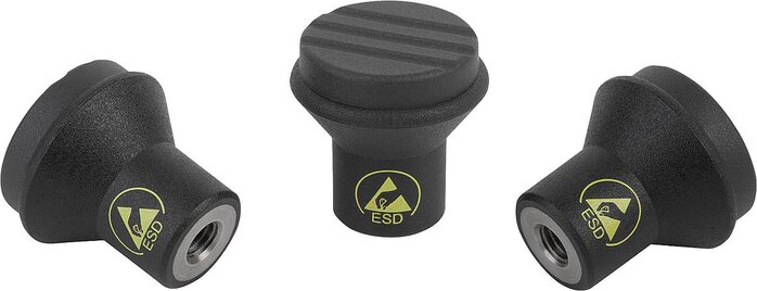 Pilzknöpfe antistatisch mit Innengewinde