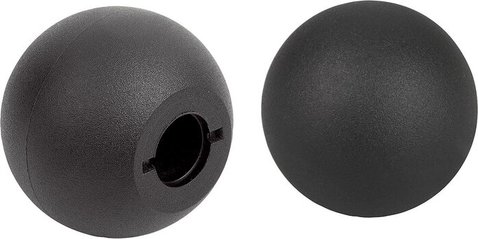 Kugelknöpfe Thermoplast DIN 319 erweitert, Form M, mit konischer Bohrung