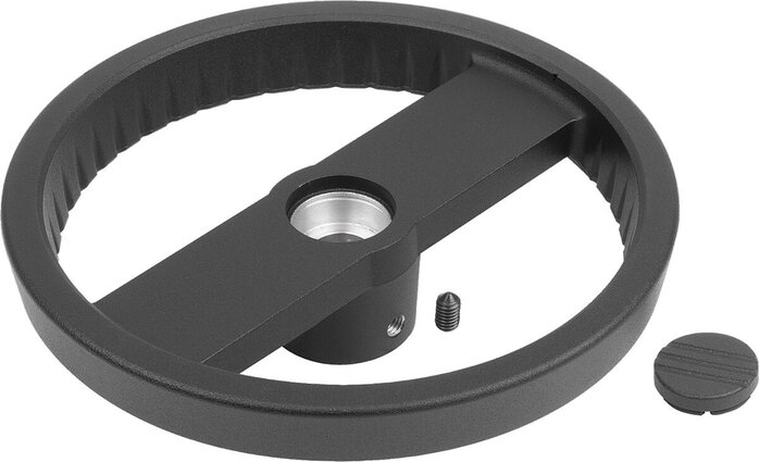 2-Speichenhandräder Aluminium ohne Griff, Form A, mit Passbohrung und Querbohrung