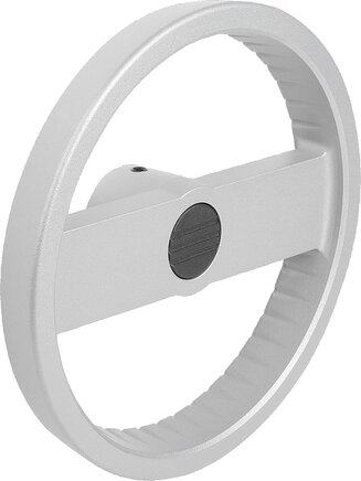 2-Speichenhandräder Aluminium ohne Griff, Form A, mit Passbohrung und Querbohrung