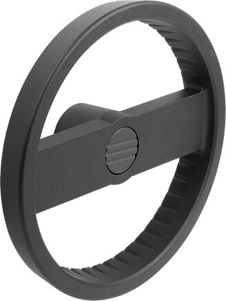 2-Speichenhandräder Aluminium ohne Griff, Form C, mit Passbohrung und Passfedernut