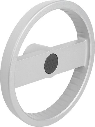 2-Speichenhandräder Aluminium ohne Griff, Form E, mit Passbohrung