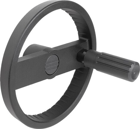 2-Speichenhandräder Aluminium mit Zylindergriff drehbar, Form C, mit Passbohrung und Passfedernut