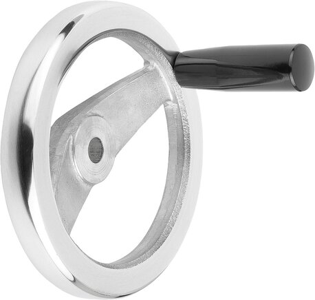 2-Speichenhandräder aus Aluminium, gerader Radkranz, mit festem Zylindergriff