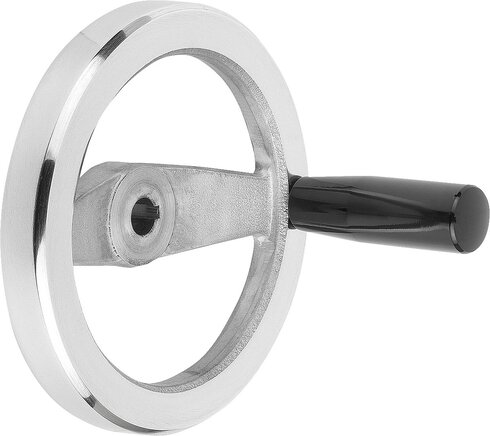 2-Speichenhandräder aus Aluminium, gerader Radkranz, mit festem Zylindergriff