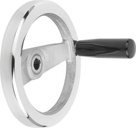 2-Speichenhandräder aus Aluminium, gerader Radkranz, mit drehbarem Zylindergriff