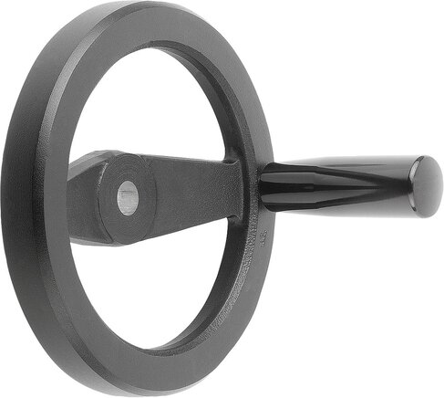 2-Speichenhandräder aus Aluminium, gerader Radkranz, mit drehbarem Zylindergriff
