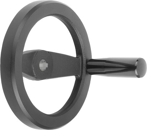 2-Speichenhandräder aus Aluminium, gerader Radkranz, mit drehbarem Zylindergriff