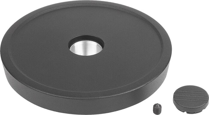 Scheibenhandräder Aluminium ohne Griff, Form A, mit Passbohrung und Querbohrung