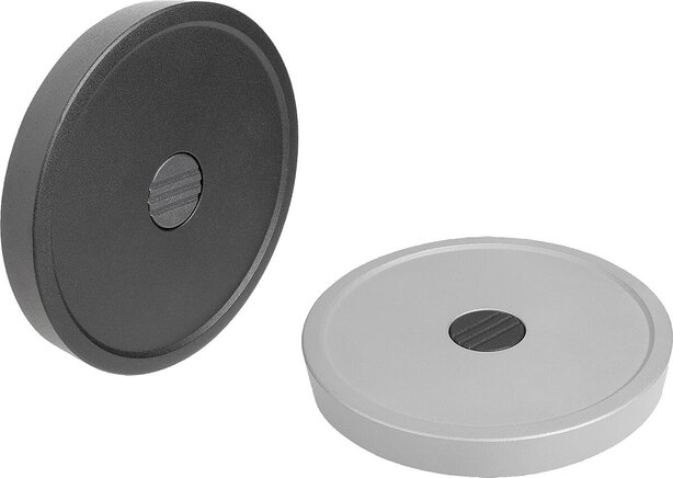 Scheibenhandräder Aluminium ohne Griff, Form E, mit Passbohrung