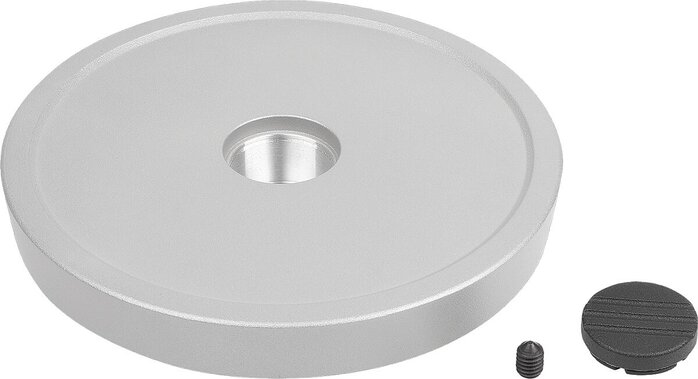 Scheibenhandräder Aluminium ohne Griff, Form E, mit Passbohrung