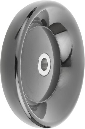 Scheibenhandräder ohne Griff, Buchse Edelstahl, Form E, mit Passbohrung